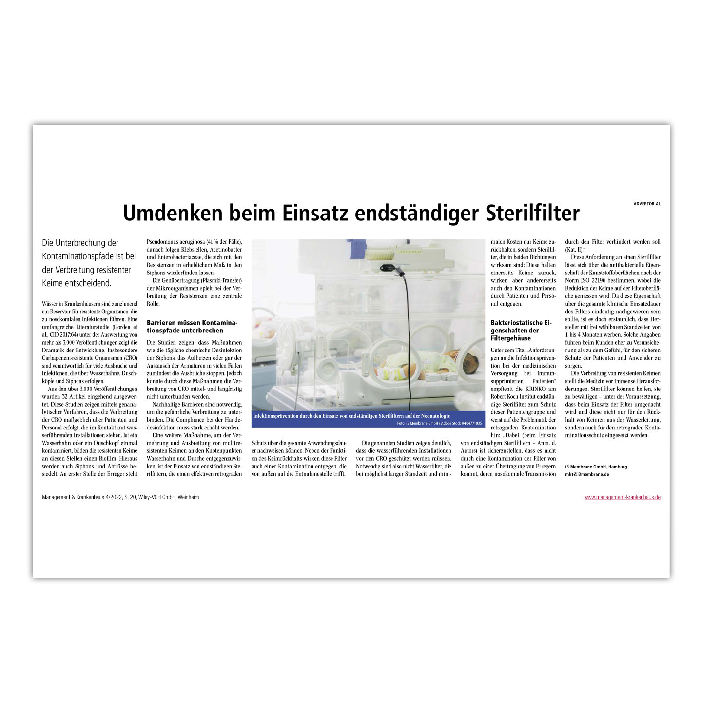 Umdenken beim Einsatz endständiger Sterilfilter